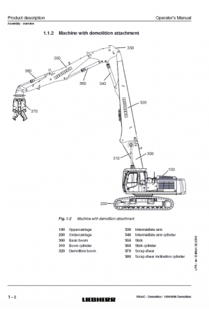 Liebherr Liebherr R944C Hydraulic Excavator Tier 3 Stage III-A Operator's and Maintenance Manual