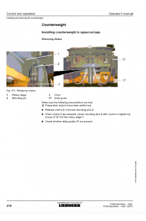 Liebherr Liebherr R960 Hydraulic Excavator Tier 4f Stage IV Operator's and Maintenance Manual