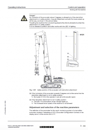 Liebherr Liebherr R974C Hydraulic Excavator Tier 3 Stage III-A Operating Instructions 