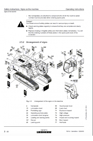 Liebherr Liebherr R974C Hydraulic Excavator Tier 3 Stage III-A Operator's and Maintenance Manual