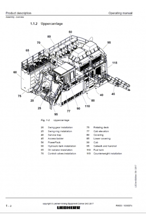 Liebherr Liebherr R9800 Hydraulic Excavator Operator's and Maintenance Manual