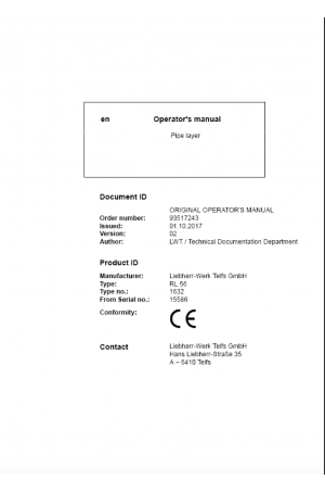 Liebherr Liebherr RL56 Series 6 Operatot's Manual