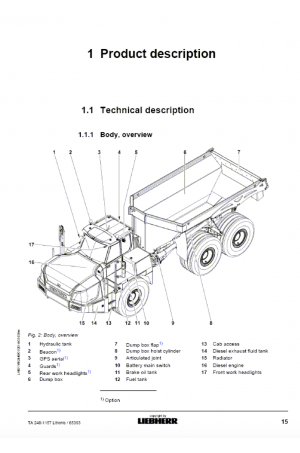Liebherr Liebherr TA240 Articulated Truck Tier 4i Stage III-B Operator's and Maintenance Manual