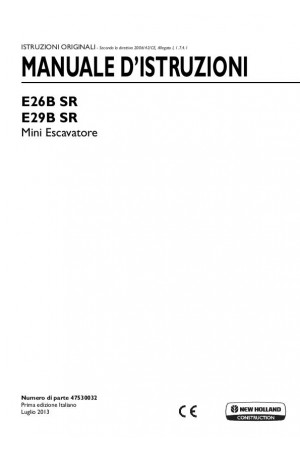 New Holland CE E26B SR, E29B SR Operator`s Manual