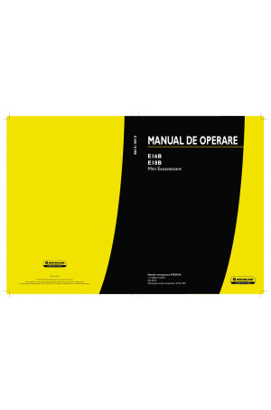 New Holland CE E16B, E18B Operator`s Manual