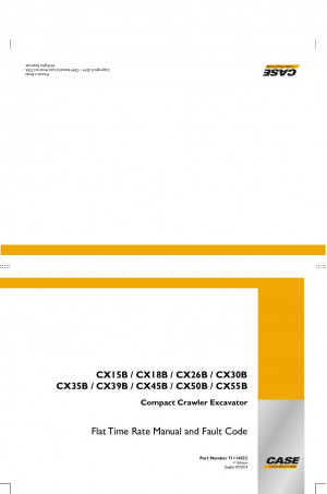 Case CX15B, CX18B, CX26B, CX30B, CX35B, CX39B, CX45B, CX50B, CX55B Operator`s Manual