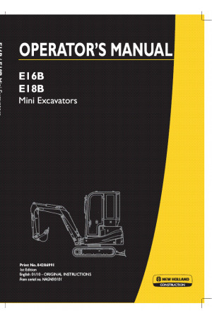 New Holland CE E16B, E18B Operator`s Manual