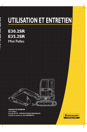 New Holland CE E30.2SR, E35.2SR Operator`s Manual