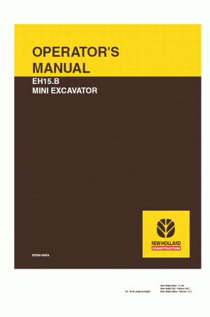 New Holland CE EH15.B Operator`s Manual