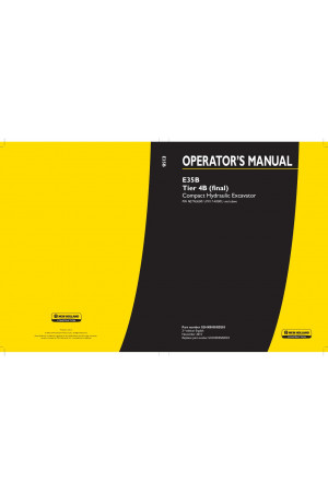 New Holland CE E35B Operator`s Manual
