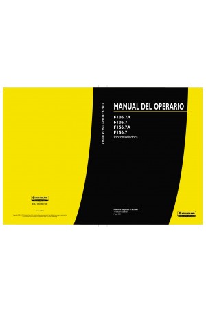 New Holland CE F106.7, F106.7A, F156.7, F156.7A Operator`s Manual
