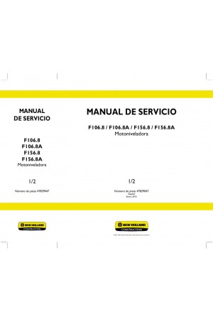 New Holland CE F106.8, F106.8A, F156.8, F156.8A Service Manual
