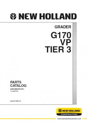 New Holland CE G170 Dual Power Parts Catalog