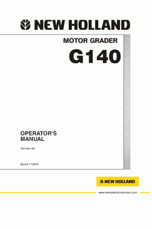 New Holland CE G140 Operator`s Manual