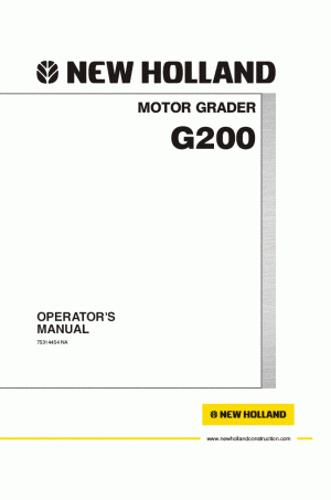 New Holland CE G200 Operator`s Manual
