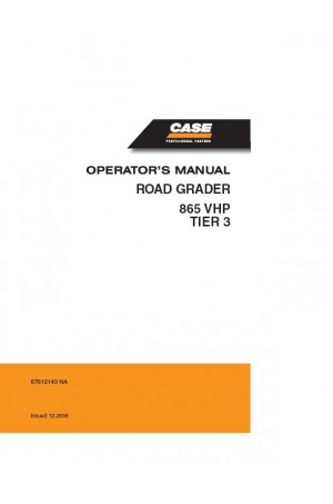 Case 865, 865 VHP Operator`s Manual