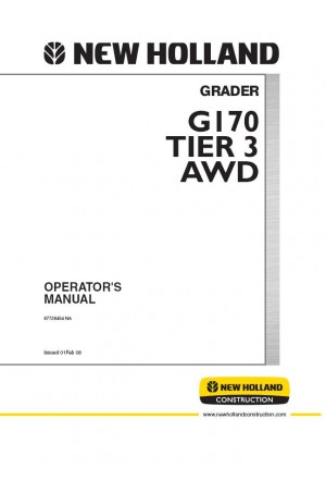 New Holland CE G170 Dual Power Operator`s Manual
