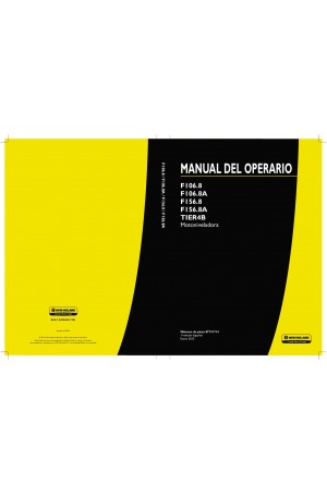 New Holland CE F106.8, F106.8A, F156.8, F156.8A Operator`s Manual