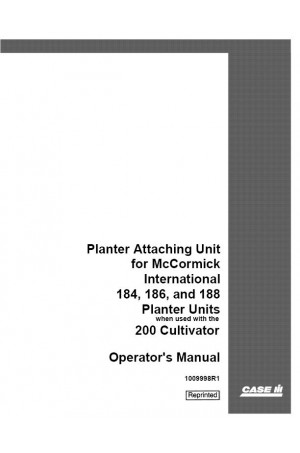 Case IH 184, 186, 188 Operator`s Manual