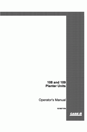Case IH 108, 109 Operator`s Manual