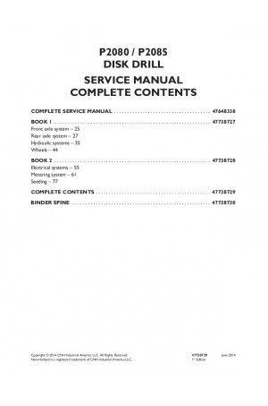New Holland P2080, P2085 Service Manual