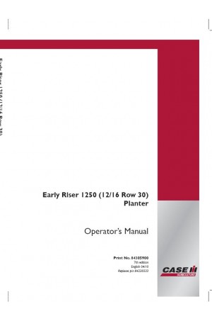 Case IH Early Riser 1250 Operator`s Manual