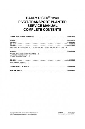 Case IH Early Riser 1240 Service Manual