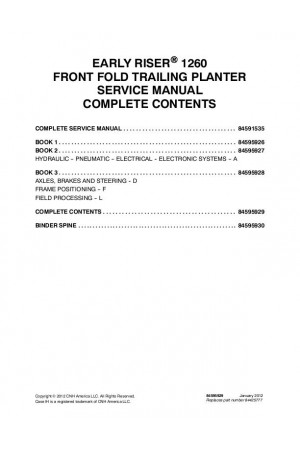 Case IH Early Riser 1260 Service Manual