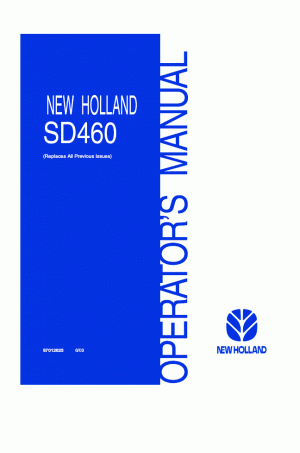 New Holland SD460 Operator`s Manual