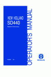 New Holland SD440 Operator`s Manual