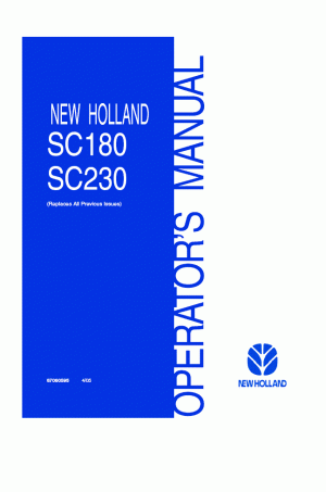 New Holland SC180, SC230 Operator`s Manual
