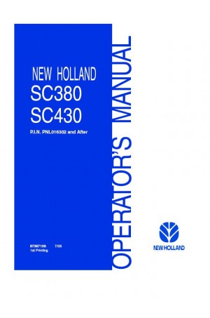 New Holland SC380, SC430 Operator`s Manual