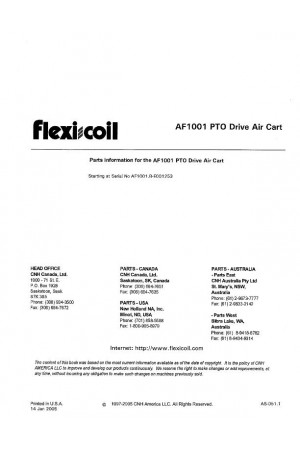 New Holland Air Flow 1001 Parts Catalog