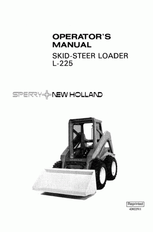 New Holland CE L225 Operator`s Manual
