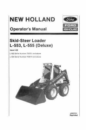 New Holland CE L553, L555 Operator`s Manual