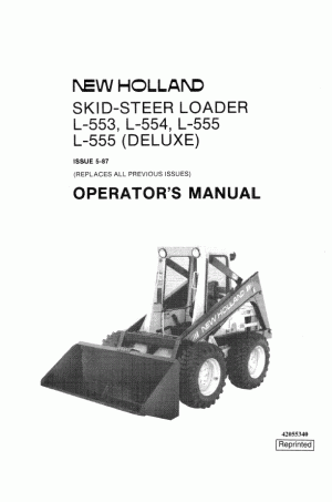 New Holland CE L553, L554, L555 Operator`s Manual