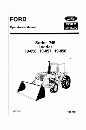 New Holland 19-856, 19-857 Operator`s Manual