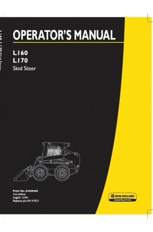 New Holland CE L160, L170 Operator`s Manual