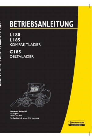 New Holland CE C185, L180, L185 Operator`s Manual