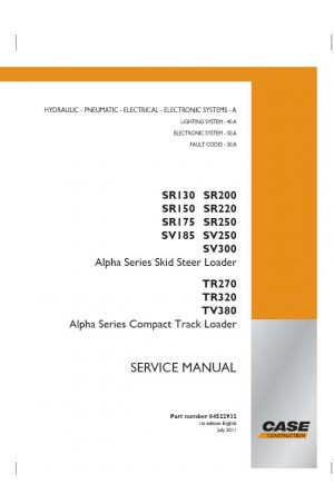 Case SR130, SR150, SR175, SR200, SR220, SR250, SV185, SV300 Service Manual
