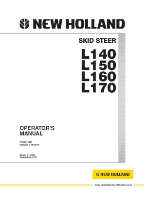 New Holland CE L140, L150, L160, L170 Operator`s Manual