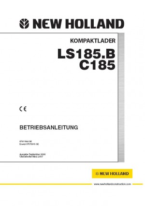 New Holland CE C185, LS185.B Operator`s Manual