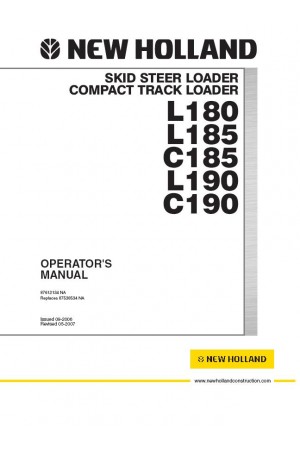 New Holland CE C185, C190, L180, L185, L190 Operator`s Manual