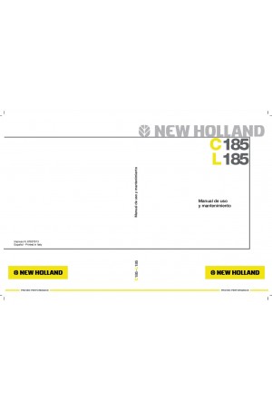 New Holland CE C185, L185 Operator`s Manual