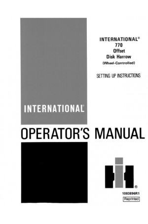 Case IH 770 Operator`s Manual
