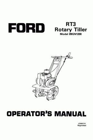 New Holland RT3 Operator`s Manual