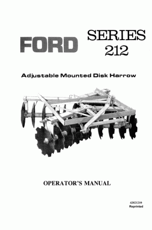 New Holland 212 Operator`s Manual