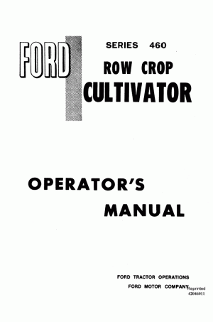 New Holland 460 Operator`s Manual