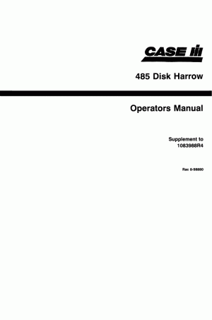 Case IH 485 Operator`s Manual