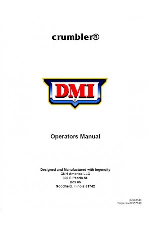 New Holland 0-324-G Operator`s Manual